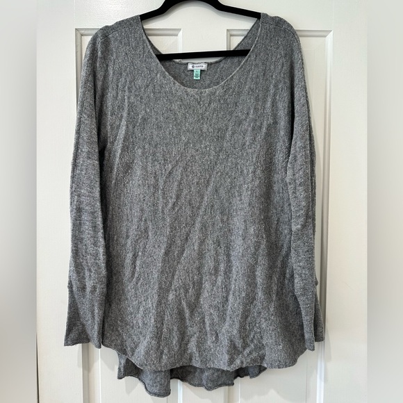 Susana mixed wool soft low scoop neck off the shoulder sweater top blouse - Picture 2 of 13